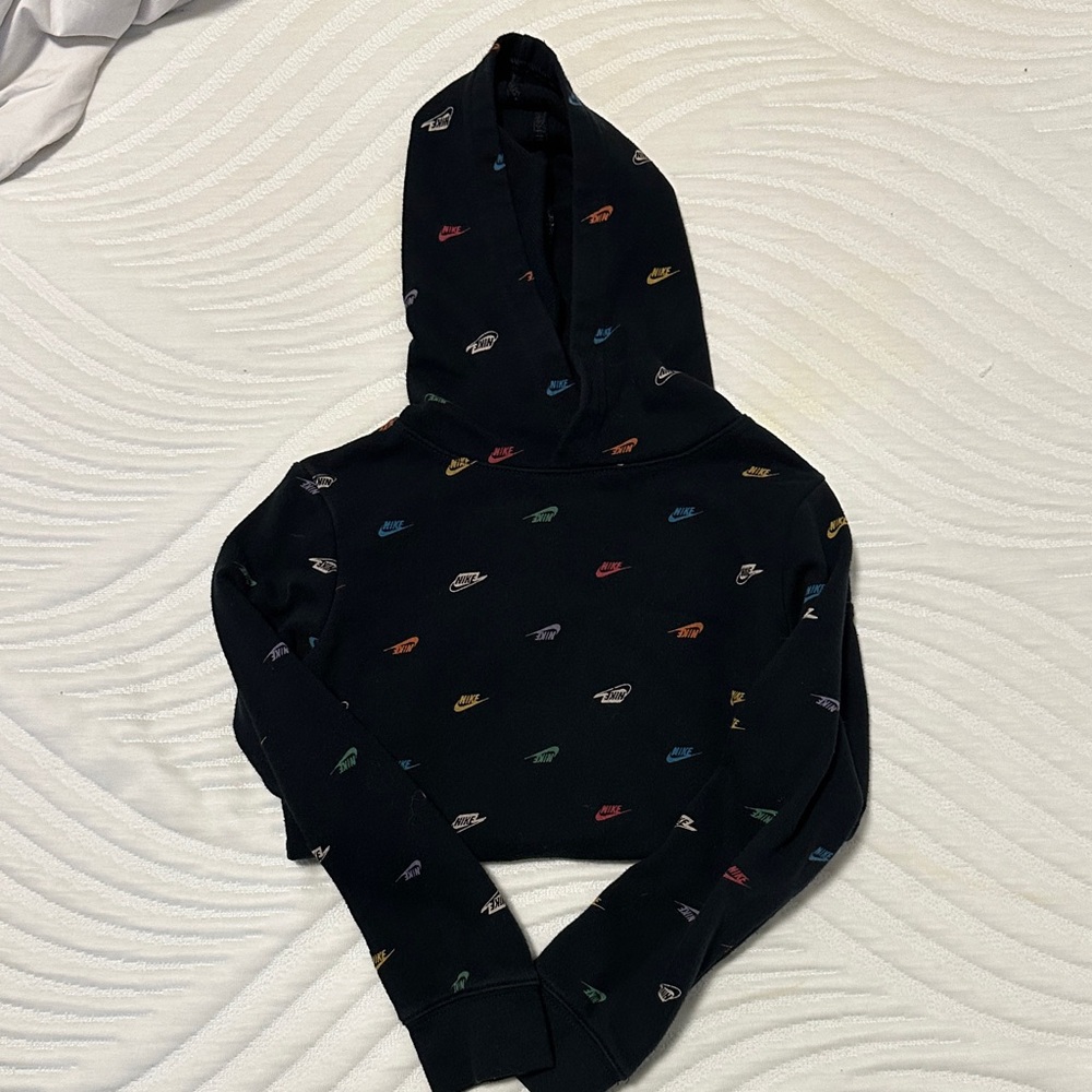 Nike Kids Black Multicolor Logo Hoodie